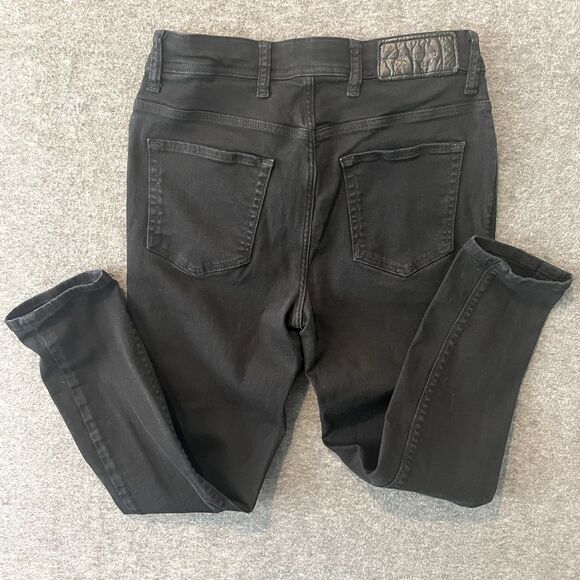 RIVER ISLAND Men's Mid-Rise Slim Tapered JIMMY Black Denim Jeans Size 30/32 x26 - Picture 11 of 16